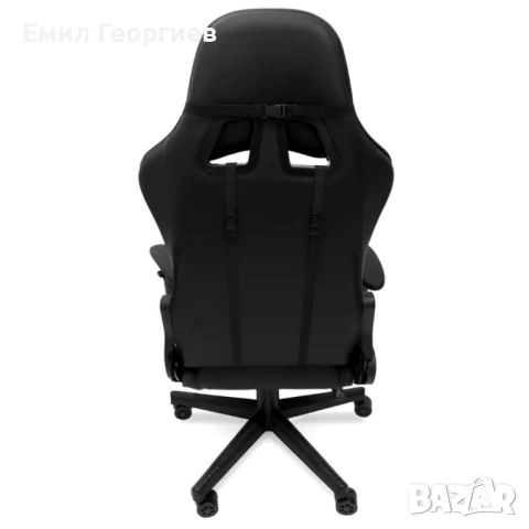 Геймърски стол с прибираща се подложка за крака и функция за масаж - черен, снимка 10 - Столове за офис - 53238212