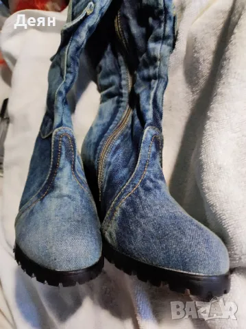 Дънкови ботушки 39номер, снимка 2 - Дамски ботуши - 47532835