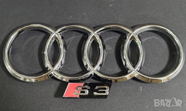 Емблеми за Audi A3 S3, за предна решетка, емблема Audi А3 Ауди S3, комплект 2013-2017