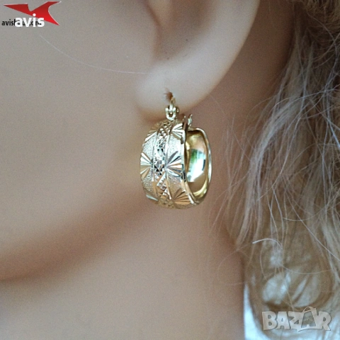 Обеци с 14К златно покритие 2141865, снимка 4 - Обеци - 53517773