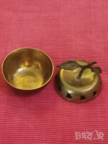 Месингова кутия, ябълка. , снимка 3 - Декорация за дома - 43734908