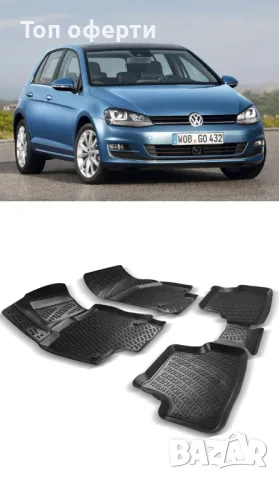 Гумени стелки RizLine съвместими с Volkswagen Golf VII 2012-2019, снимка 6 - Аксесоари и консумативи - 48548251