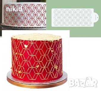 Геометрични ромбове стенсил шаблон за спрей за торта украса Scrapbooking, снимка 2 - Други - 37146241