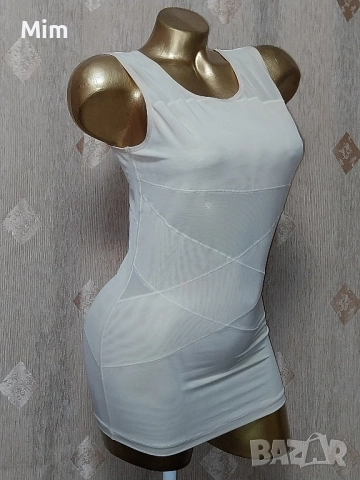 М Моделираща къса рокля в цвят телесен , снимка 5 - Рокли - 52082848