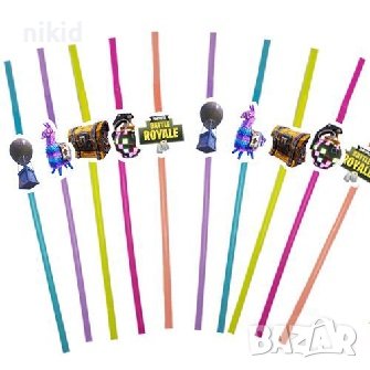 10 бр Фортнайт Fortnite парти сламки рожден ден