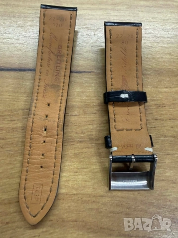 Breitling -743P крокодилска кожена 22мм каишка -оригинална, снимка 4 - Каишки за часовници - 52570778