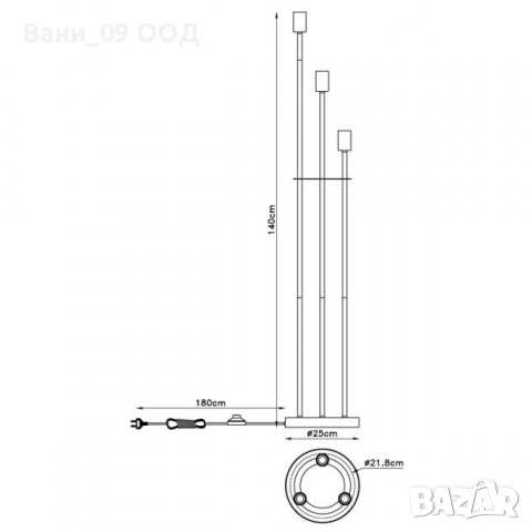 Уникален лампион в минималистичен стил, снимка 3 - Лампиони - 36425959