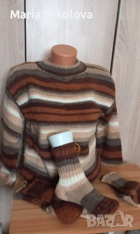 предлагам красиви ръчно плетени топли подаръчета, снимка 3 - Блузи с дълъг ръкав и пуловери - 52875601