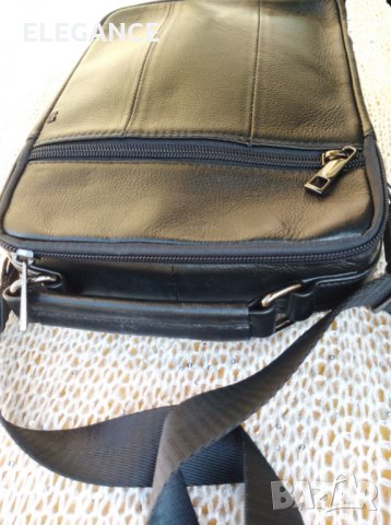 	Мъжка кожена чанта от  естествена кожа с  капак , снимка 2 - Чанти - 34882392