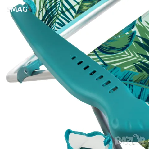 Сгъваем плажен стол Тропически листа с възглавница и калъф 80x63x83 см S_1234793, снимка 6 - Къмпинг мебели - 50045868
