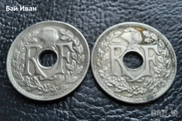 Стара монета 25 сантима 1930 г. и 1939 г. Франция - топ !, снимка 6 - Нумизматика и бонистика - 42219848