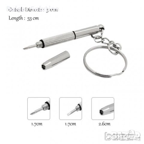 Преносима Мултифункционална Отвертка(Ключодържател), снимка 2 - Други - 52284294