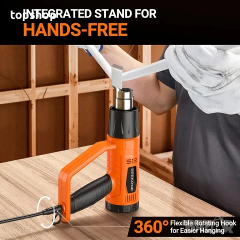 НОВ пистолет за горещ въздух с 4 приставки SEEKONE 2000W, 400 ℃ и 600 ℃, снимка 6 - Гедорета - 50501184