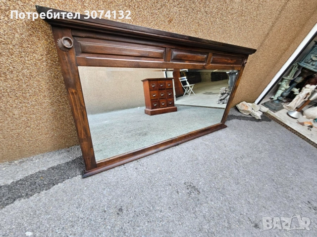 Голямо огледало с рамка от масив, снимка 3 - Огледала - 53569787