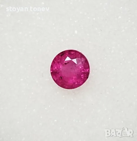 Ненагряван рубин с рядка кръгла форма - 1.33кт! Сертифициран! Нов!, снимка 6 - Други - 45262201