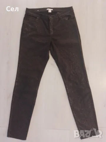 Черни блестящи дънки H&M ,M, снимка 1