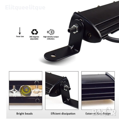 Външен прожектор със шест LED крушки за автомобили и мотоциклети 90 W LED BAR3, снимка 2 - Лед осветление - 52182993