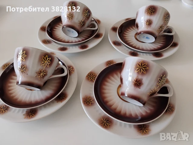 троен сет за кафе, снимка 3 - Антикварни и старинни предмети - 51063314