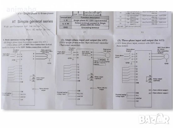 ANIMABG Честотен инвертор за регулиране оборотите на асинхронен мотор от 0 до 65Hz максимална мощнос, снимка 6 - Друга електроника - 44076831