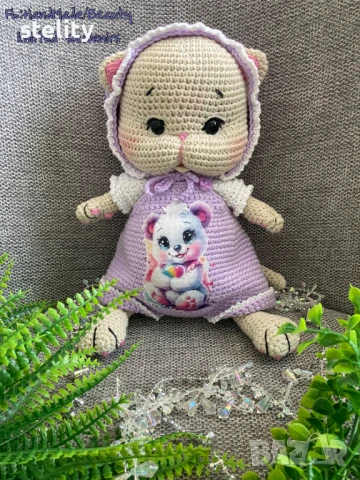 Плетена играчка коте, снимка 2 - Други - 50963905