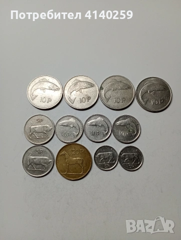 ИРЛАНДИЯ МОНЕТИ ЛОТ 20 ПЕНСА 1986 Г 10 ПЕНСА 1980 Г 