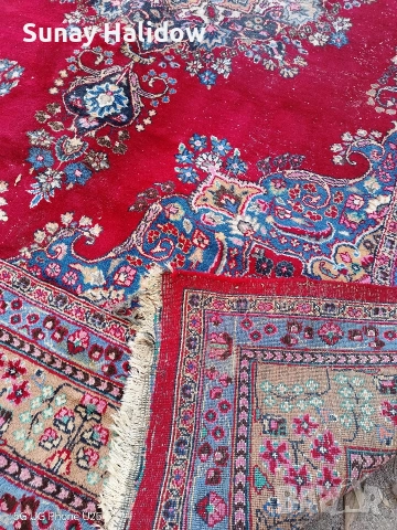 Ръчно тъкан Ирански килим, снимка 12 - Килими - 52938899