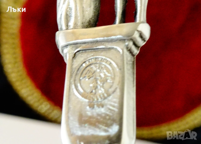 Калаена лъжица за калаена сватба с фигури на съпрузи,ангел,щъркел. , снимка 6 - Антикварни и старинни предмети - 52504878