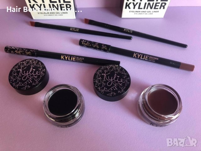 5 ЛЕВА ‼️ Комплект 3в1 на KYLIE ™️  Молив + гел + четка ✔️ Черен цвят 🖤 , снимка 3 - Декоративна козметика - 38762705