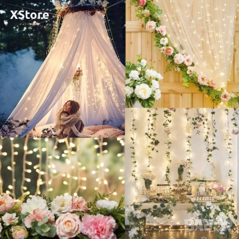 Коледна завеса от лампички , снимка 13 - Други - 51916473