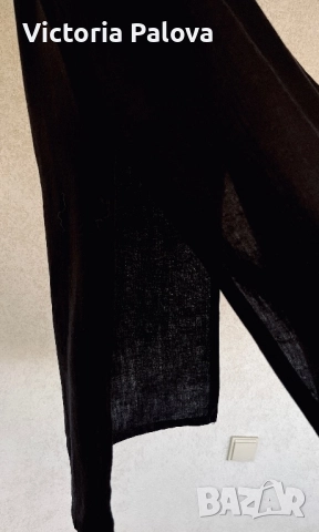 Черна права пола ETÈ лен, снимка 4 - Поли - 52022644