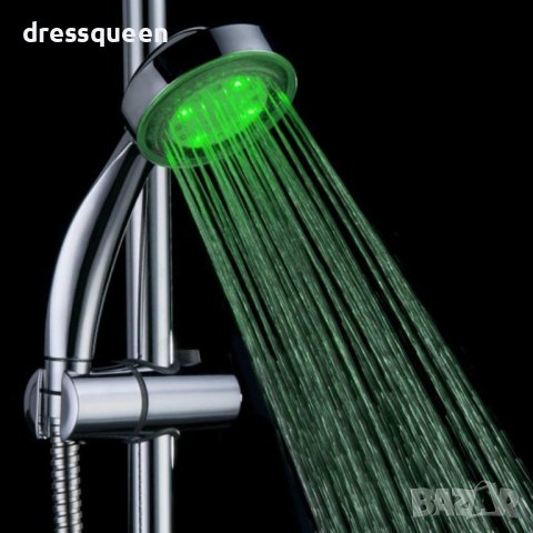 0075 Универсална LED душ-слушалка с температурен сензор, светеща в три цвята, снимка 2 - Други стоки за дома - 43941927