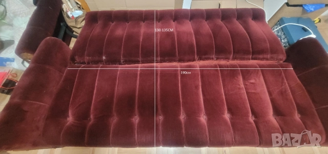 Триместен диван, функция сън, снимка 3 - Дивани и мека мебел - 52406492