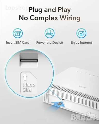 Нов Cudy LT500E 4G LTE Cat 4 модемен рутер със слот за SIM карта, AC1200 WiFi, OpenVPN, Wireguard..., снимка 7 - Рутери - 51595320