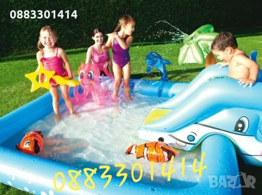 Огромен басейн с пързалка и фонтан Детски кът , снимка 5 - Надуваеми играчки - 28628172