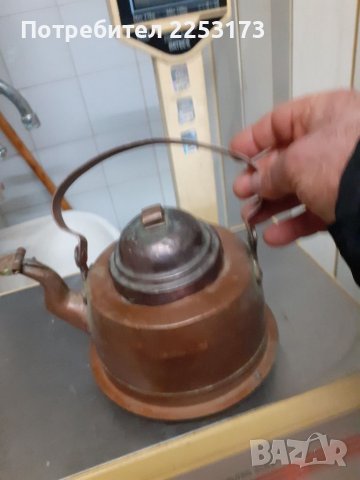 Стар Датски чайник с капак от мед