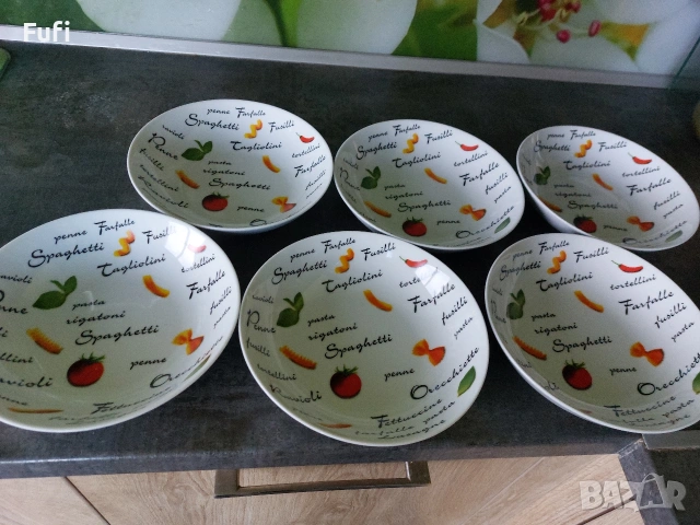 11 евро, за 6 броя нови чинии, порцелан, вместимост 700мл