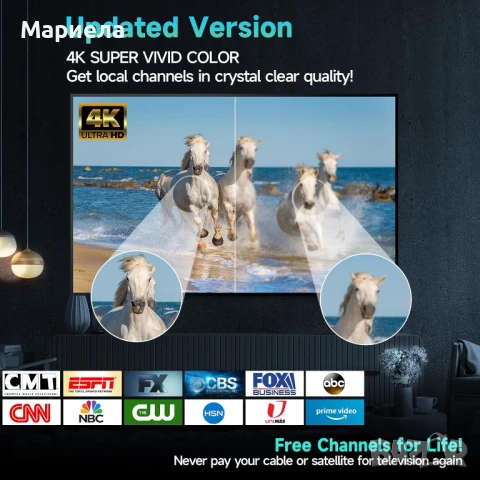 Обновена телевизионна антена/Smart TV с локални канали на закрито/, снимка 6 - Приемници и антени - 50536595