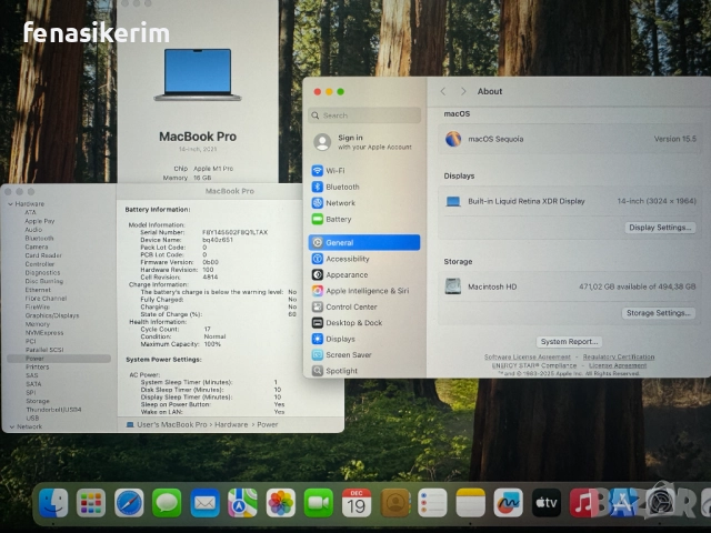 НОВ 14' Apple MacBook Pro 2021 M1 Pro Silver 16GB RAM/512GB SSD/Бат 17 цик, снимка 5 - Лаптопи за работа - 52413736