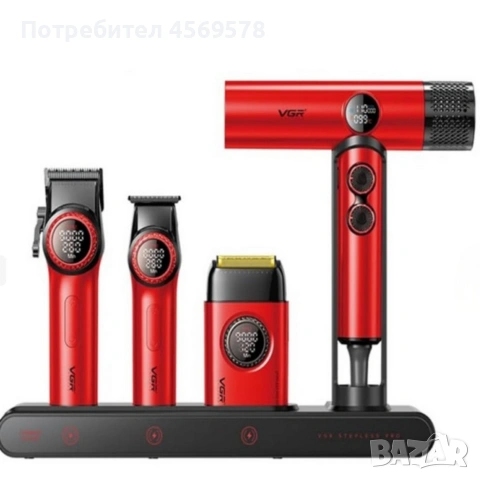 🎀Професионален комплект машинки за подстригване VGR Stepless 4 в 1🎀, снимка 7 - Фризьорски принадлежности - 53418687
