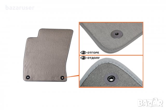 Мокетени стелки Petex за Audi A8 11/2002-02/2010 година къса база 4 части бежови/сиви/черни (B018) C, снимка 4 - Аксесоари и консумативи - 32297387