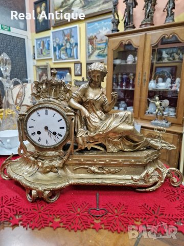 Прекрасен антикварен колекционерски френски каминен часовник - стил Луй 14.-1835 г , снимка 1 - Антикварни и старинни предмети - 43271579
