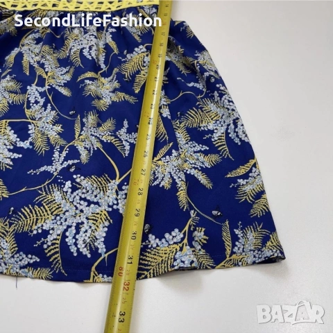 Мини рокля Opullence Charlotte с гол гръб размер S флорален принт с пчели, снимка 7 - Рокли - 53219618