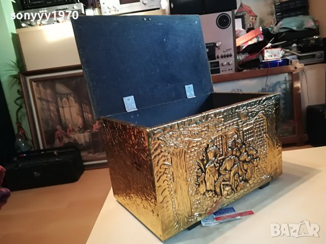 GOLD-ЗЛАТНА КУТИЯ 43СМ ВНОС ENGLAND 1802231724L, снимка 2 - Антикварни и старинни предмети - 39719657