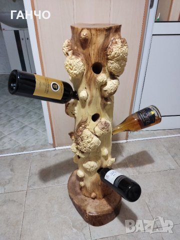 Стойка за вино от дърво