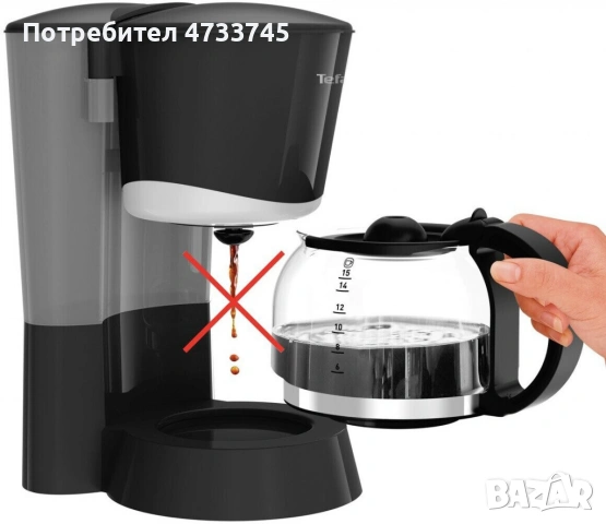 Кафемашина Tefal, 1.25 литра, 730-870 W, снимка 5 - Кафемашини - 53438205