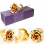 УНИКАЛЕН ПОДАРЪК - Позлатена Роза в Луксозна Кутия с Красива Подаръчна Торбичка Golden Rose Подарък 