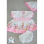 Комплект Розови цветя - рокличка, шорти и шапка, снимка 3