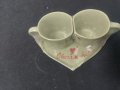 Комплект - Чинийка с 2 чаши , Порцелан, снимка 2