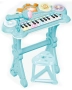 Детско пиано със столче, с микрофон, с барабани, синьо, снимка 2