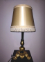 Красива, винтидж, настолна лампа. Месингова стойка и ретро лампион., снимка 1 - Антикварни и старинни предмети - 44928896